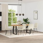 vidaXL Scaune sufragerie 6 buc., crem, piele ecologică