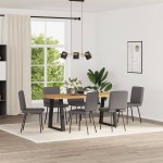 vidaXL Scaune de sufragerie, 6 buc., gri, piele ecologică