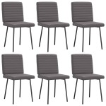 vidaXL Scaune de sufragerie, 6 buc., gri, piele ecologică