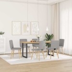 vidaXL Scaune de sufragerie 6 buc țesătură gri nor vidaXL Scaune de sufragerie 6 buc țesătură gri nor