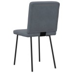 vidaXL Scaune de bucătărie, 6 buc., gri închis, catifea vidaXL Scaune de bucătărie, 6 buc., gri închis, catifea