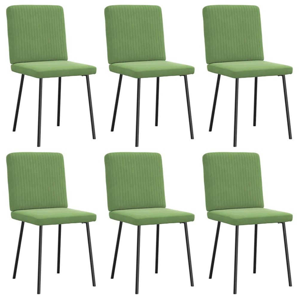 vidaXL Scaune de sufragerie, 6 buc, verde deschis, catifea