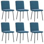 vidaXL Scaune de sufragerie, 6 buc, albastru, catifea vidaXL Scaune de sufragerie, 6 buc, albastru, catifea