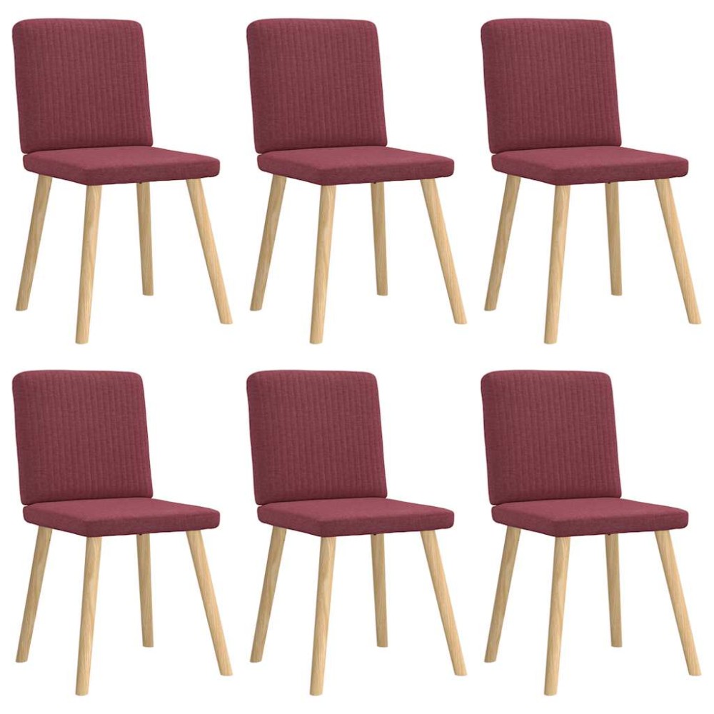 vidaXL Scaune de bucătărie pivotante, 6 buc., roșu vin, textil