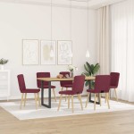 vidaXL Scaune de bucătărie pivotante, 6 buc., roșu vin, textil vidaXL Scaune de bucătărie pivotante, 6 buc., roșu vin, textil