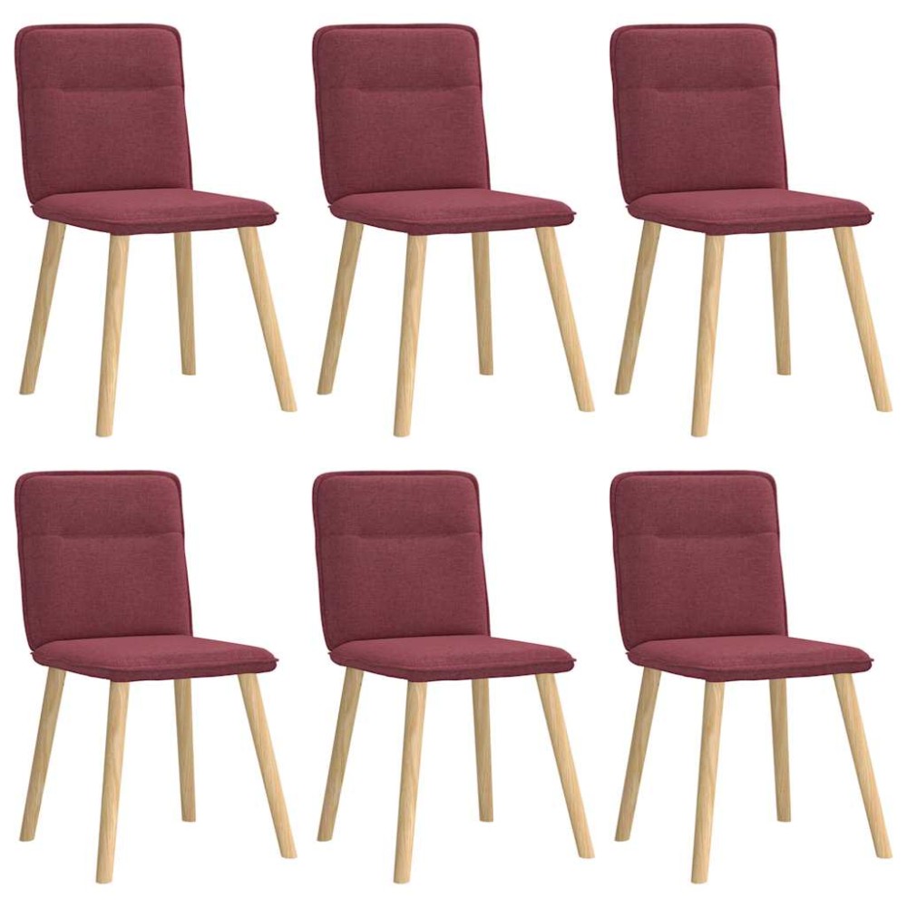 vidaXL Scaune de bucătărie pivotante, 6 buc., roșu vin, textil