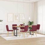 vidaXL Scaune de bucătărie pivotante, 6 buc., roșu vin, textil vidaXL Scaune de bucătărie pivotante, 6 buc., roșu vin, textil