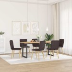 vidaXL Scaune de bucătărie, 6 buc., maro închis, material textil vidaXL Scaune de bucătărie, 6 buc., maro închis, material textil