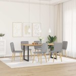vidaXL Scaune de sufragerie 6 buc țesătură gri nor vidaXL Scaune de sufragerie 6 buc țesătură gri nor