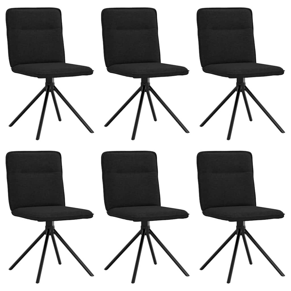 vidaXL Scaune de sufragerie 6 buc. negru material textil
