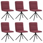 vidaXL Scaune de bucătărie pivotante, 6 buc., roșu vin, textil vidaXL Scaune de bucătărie pivotante, 6 buc., roșu vin, textil