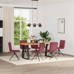 vidaXL Scaune de bucătărie pivotante, 6 buc., roșu vin, textil vidaXL Scaune de bucătărie pivotante, 6 buc., roșu vin, textil