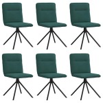 vidaXL Scaune de bucătărie, 6 buc., verde închis, material textil