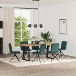 vidaXL Scaune de bucătărie, 6 buc., verde închis, material textil