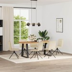 vidaXL Scaune de sufragerie, 6 buc., crem, țesătură vidaXL Scaune de sufragerie, 6 buc., crem, țesătură