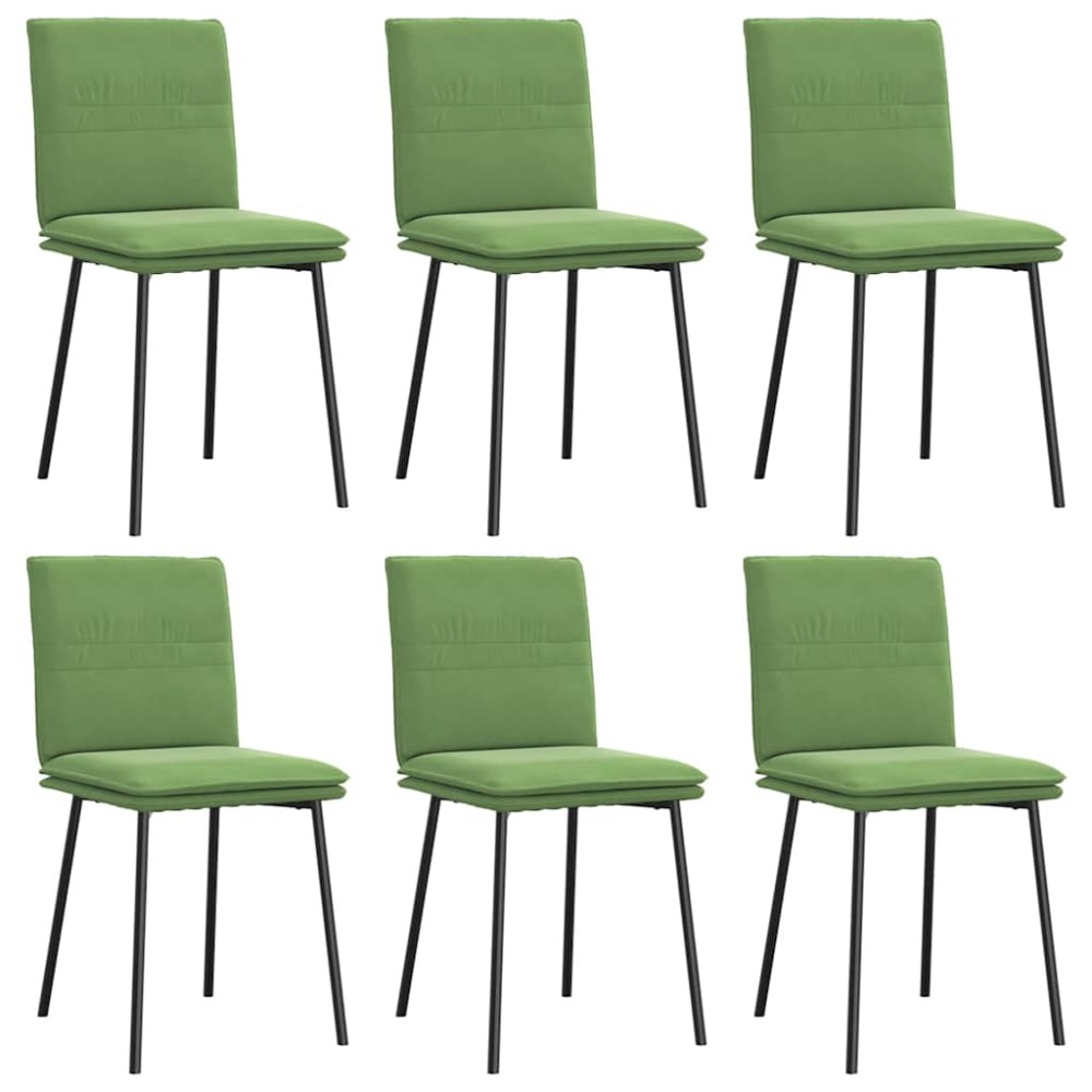 vidaXL Scaune de sufragerie, 6 buc, verde deschis, catifea