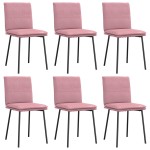 vidaXL Scaune de sufragerie, 6 buc, roz, catifea vidaXL Scaune de sufragerie, 6 buc, roz, catifea