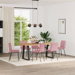 vidaXL Scaune de sufragerie, 6 buc, roz, catifea vidaXL Scaune de sufragerie, 6 buc, roz, catifea