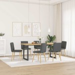 vidaXL Scaune de sufragerie, 6 buc., gri închis, material textil