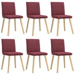 vidaXL Scaune de bucătărie pivotante, 6 buc., roșu vin, textil vidaXL Scaune de bucătărie pivotante, 6 buc., roșu vin, textil