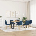 vidaXL Scaune de sufragerie, 6 buc., albastru, material textil vidaXL Scaune de sufragerie, 6 buc., albastru, material textil