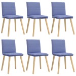 vidaXL Scaune de sufragerie 6 buc țesătură Jeans Blue vidaXL Scaune de sufragerie 6 buc țesătură Jeans Blue