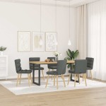 vidaXL Scaune de sufragerie, 6 buc., gri închis, material textil