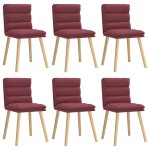 vidaXL Scaune de bucătărie pivotante, 6 buc., roșu vin, textil vidaXL Scaune de bucătărie pivotante, 6 buc., roșu vin, textil