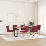 vidaXL Scaune de bucătărie pivotante, 6 buc., roșu vin, textil vidaXL Scaune de bucătărie pivotante, 6 buc., roșu vin, textil
