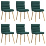 vidaXL Scaune de bucătărie, 6 buc., verde închis, material textil
