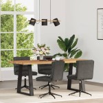 vidaXL Scaune de sufragerie, 4 buc., negru, piele ecologică