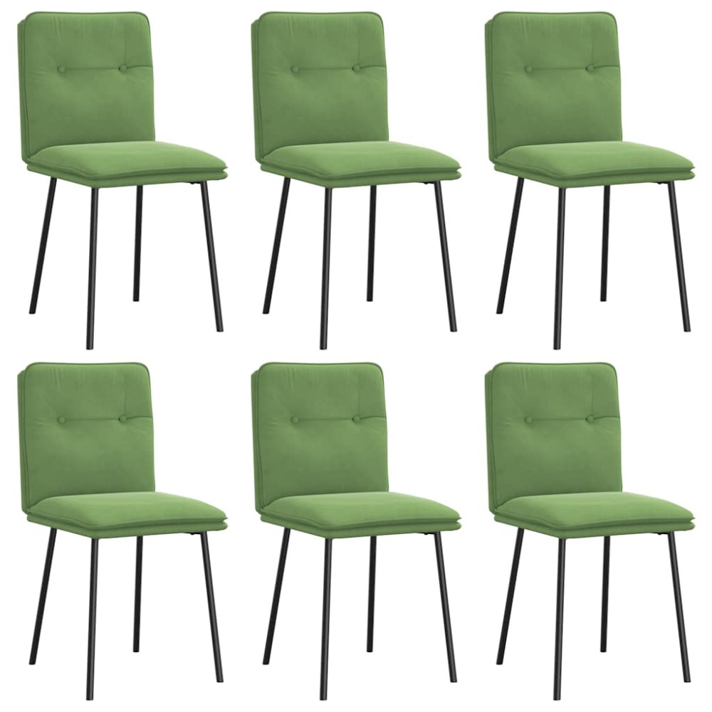vidaXL Scaune de sufragerie, 6 buc, verde deschis, catifea