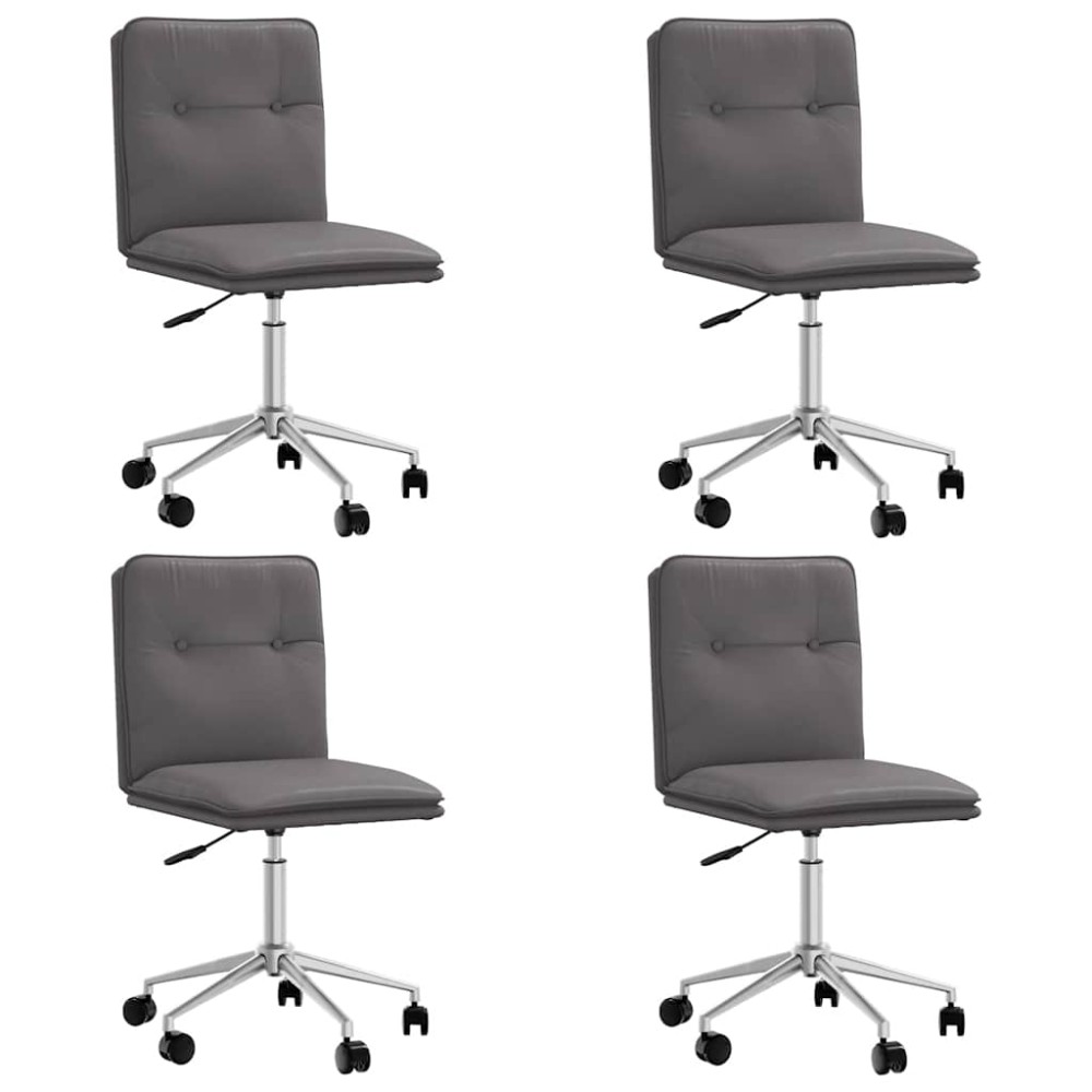 vidaXL Scaune de sufragerie, 4 buc. gri, piele ecologică