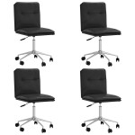 vidaXL Scaune de sufragerie, 4 buc., negru, piele ecologică