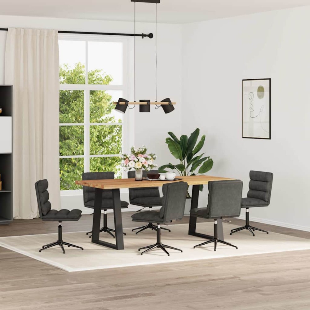 vidaXL Scaune de sufragerie, 6 buc., negru, piele ecologică