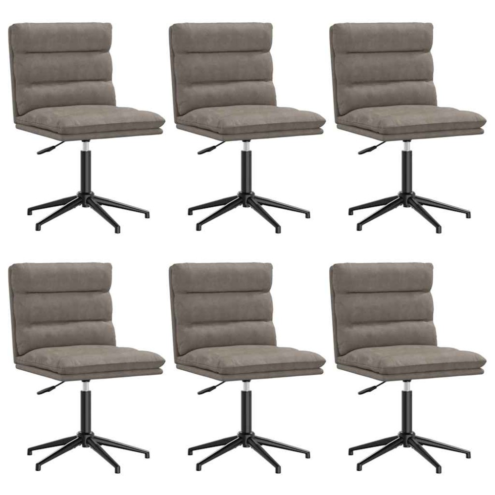 vidaXL Scaune de sufragerie, 6 buc., gri, piele ecologică