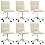 vidaXL Scaune sufragerie 6 buc., crem, piele ecologică