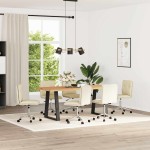 vidaXL Scaune sufragerie 6 buc., crem, piele ecologică