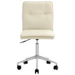 vidaXL Scaune sufragerie 6 buc., crem, piele ecologică