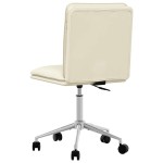 vidaXL Scaune sufragerie 6 buc., crem, piele ecologică