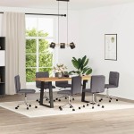 vidaXL Scaune de sufragerie, 6 buc., gri, piele ecologică