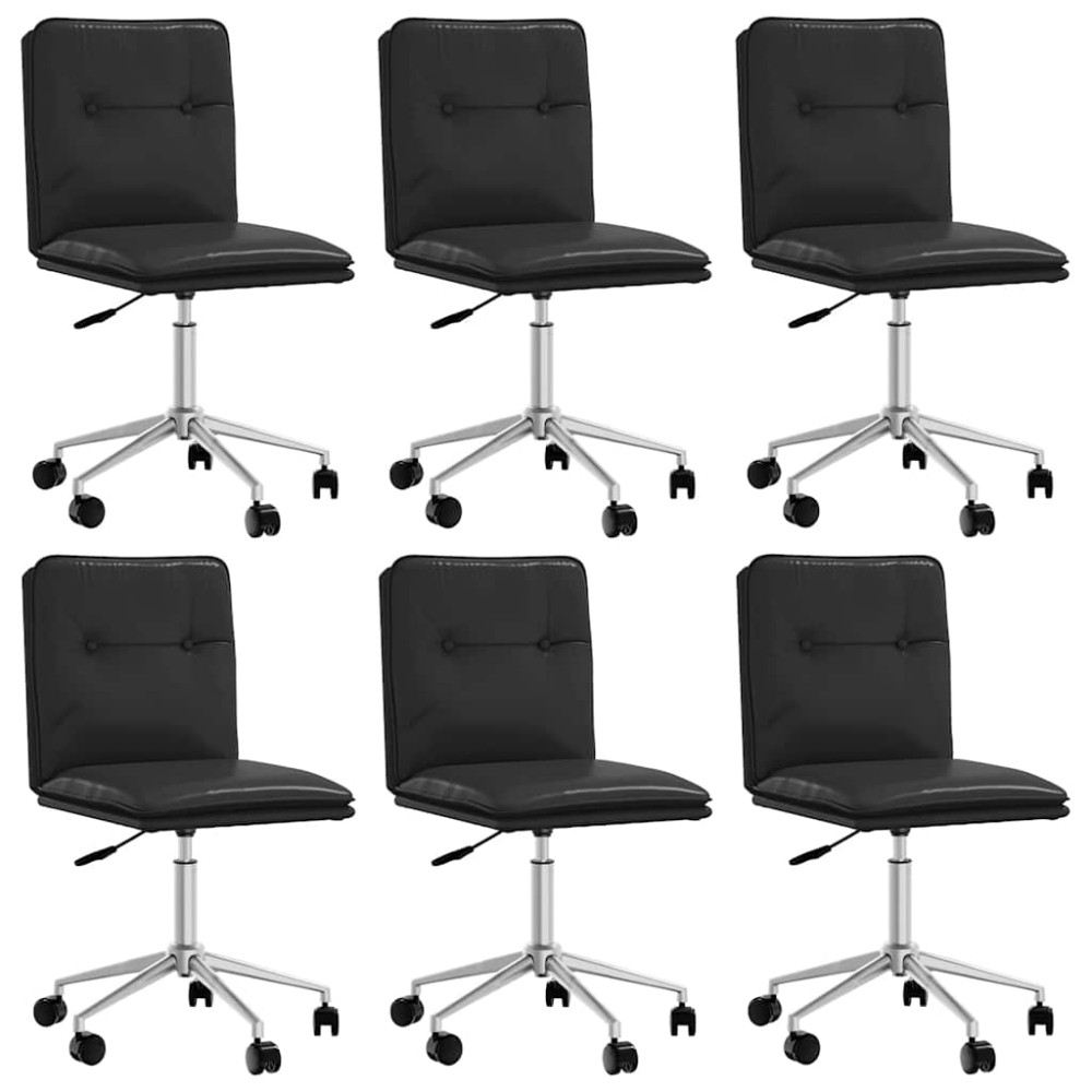 vidaXL Scaune de sufragerie, 6 buc., negru, piele ecologică