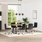 vidaXL Scaune de sufragerie, 6 buc., negru, piele ecologică