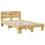 vidaXL Cadru de pat cu tăblie fără saltea 120x200 cm lemn masiv stejar