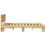 vidaXL Cadru de pat cu tăblie fără saltea 120x200 cm lemn masiv stejar