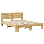 vidaXL Cadru de pat cu tăblie fără saltea 160x200 cm lemn masiv stejar