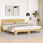 vidaXL Cadru de pat cu tăblie fără saltea 180x200 cm lemn masiv stejar