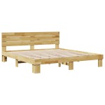 vidaXL Cadru de pat cu tăblie fără saltea 180x200 cm lemn masiv stejar