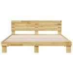 vidaXL Cadru de pat cu tăblie fără saltea 180x200 cm lemn masiv stejar