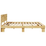 vidaXL Cadru de pat cu tăblie fără saltea 180x200 cm lemn masiv stejar